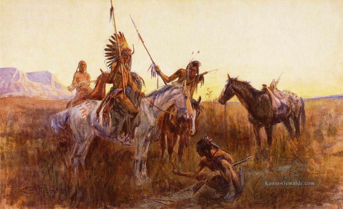 The Lost Trail Indianer Westlichen Amerikanischen Charles Marion Russell Ölgemälde